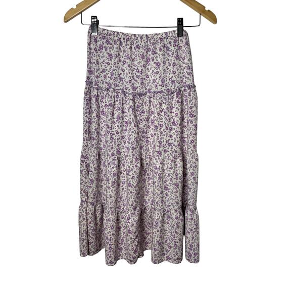 Art Class - Girls' Purple Tiered Floral Skirt 10/12 - Picture 3 of 5